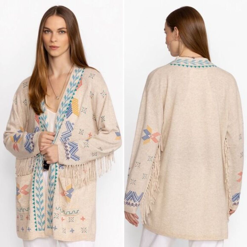 Johnny Was Katie Long Cardigan NWOT Cashmere Blend Size S